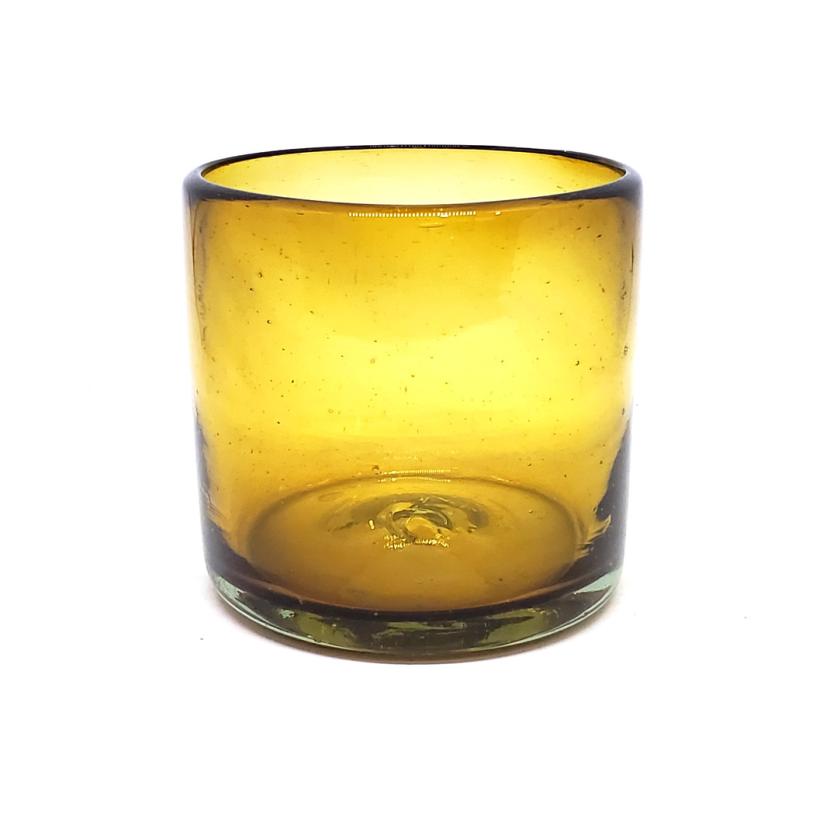 Ofertas / Solid Amber 12 oz Large DOF Glasses (set of 6) / Each 12 oz. Large Double Old Fashioned Glass is made by hand from amber glass. No two glasses are the same, making these glasses the perfect mismatching set.